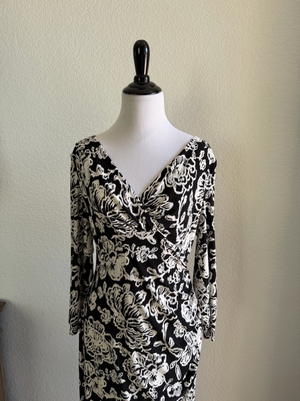 Ralph Lauren Black & White Floral Women’s Dress - Picture 3 of 5